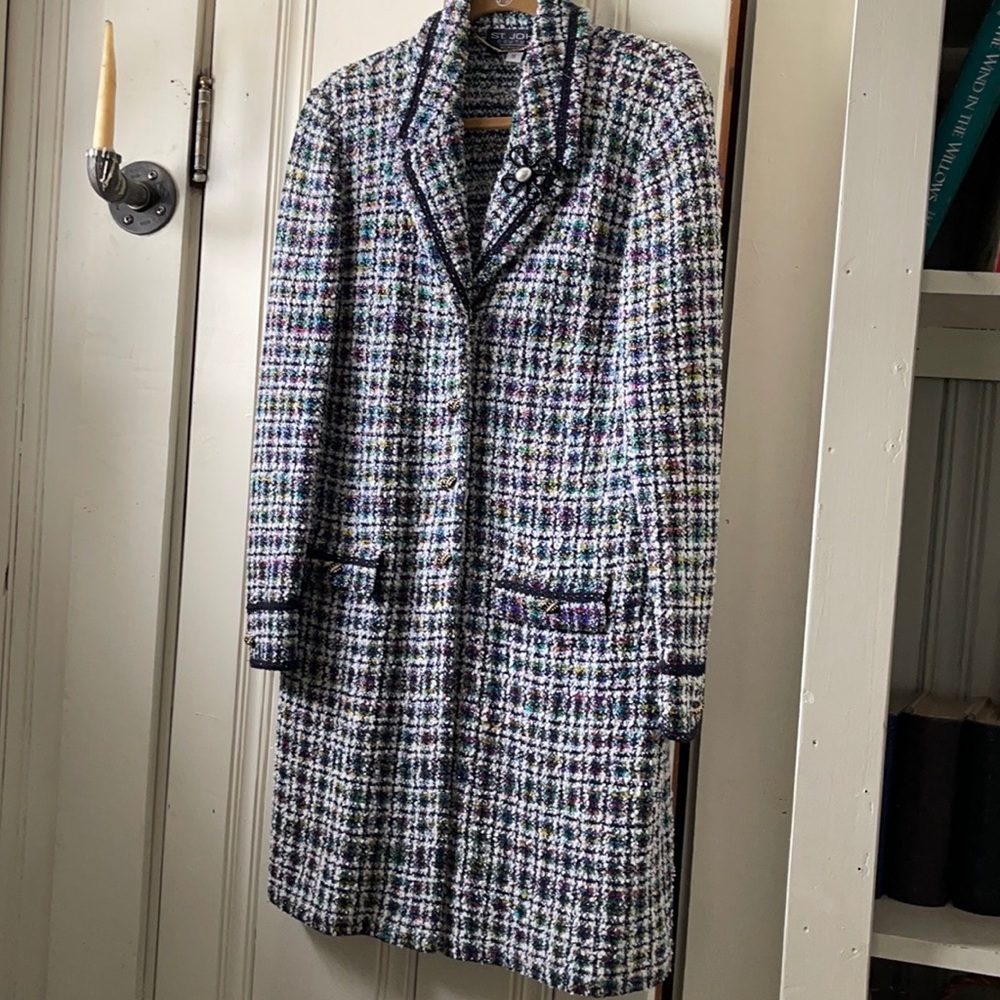 Vintage St. John Couture by Marie Gray rainbow tweed jacket